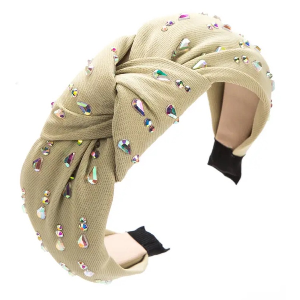 Light Green Teardrop Rhinestone Headband